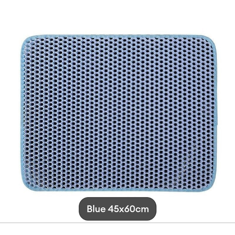 Cat Litter Mat 45x60cm Waterproof Cat Mat Anti-Splash EVA Double Layer Filter Anti-Leakage Control Litter Mat