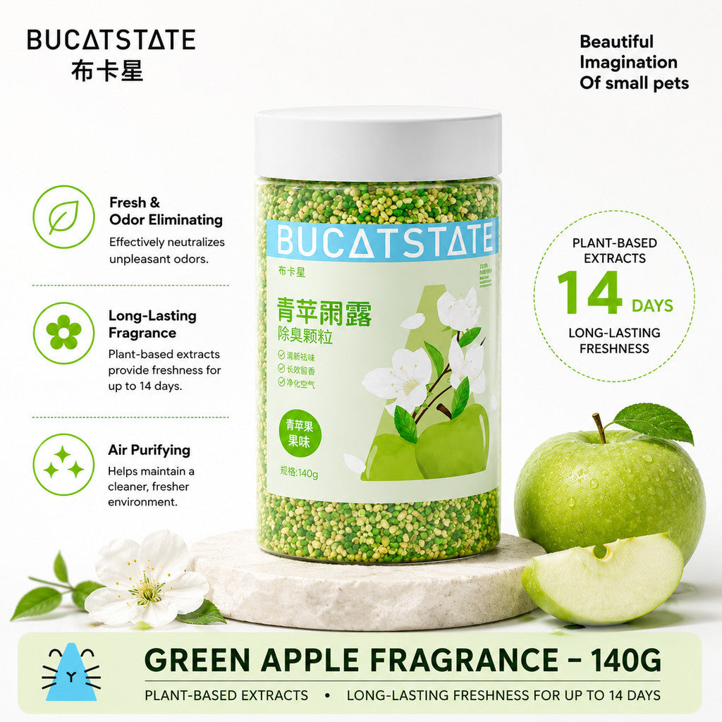 BUCATSTATE Small Pet Deodorizing Granules 140g โ Long-Lasting Odor Control for Hamsters, Rabbits & Guinea Pigs