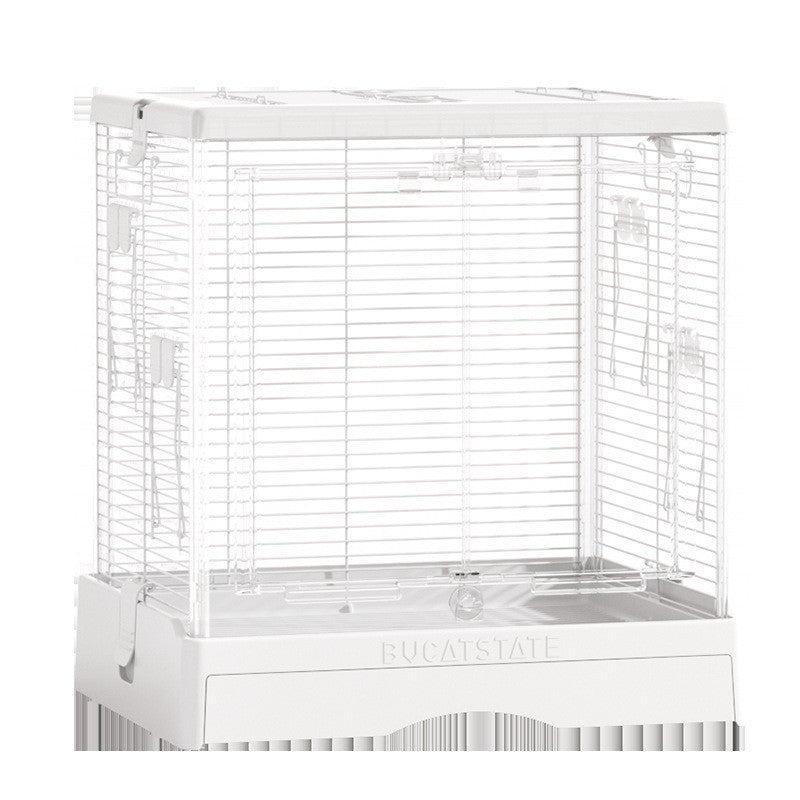 BUCATSTATE 50cm Premium Acrylic Bird Cage | Large Double Front Doors | Pull-Out Easy-Clean Tray | Clear View Habitat
