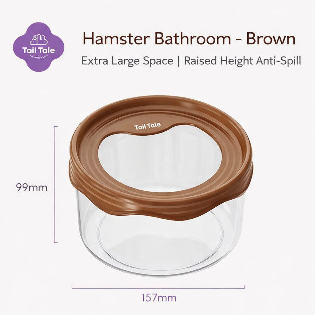 Tail Tale Hamster Bathroom Toilet 360° Transparent Anti-Spill Sand Bath Box (99mm Deep Base)