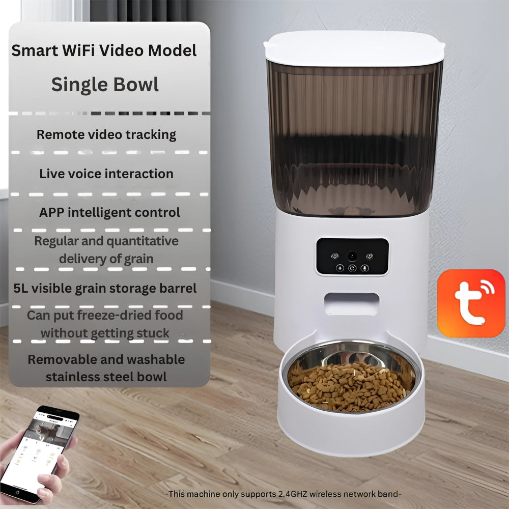 5L Smart Feeder Pet Intelligent Automatic APP WiFi Remote Voice Video Feeding Machine