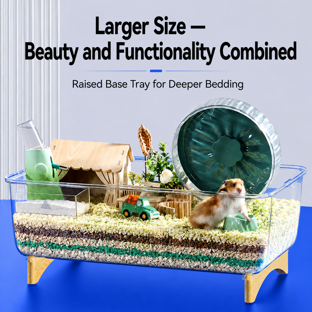 BUCATSTATE 65 Starry Sky Transparent Hamster Cage | Clear View Small Pet Habitat 65x42x43cm