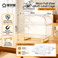 TIYES Transparent Hamster Cage 66cm | Elevated Full-View Cage with Magnetic Opening Door and Level Platform