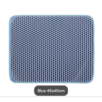 Cat Litter Mat 45x60cm Waterproof Cat Mat Anti-Splash EVA Double Layer Filter Anti-Leakage Control Litter Mat