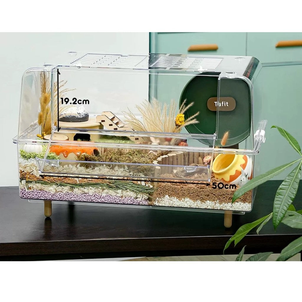 它适 Tafit Acrylic Transparent Crystal Cage For Hamster and Other Small Pets 62cm / 75cm / 88cm