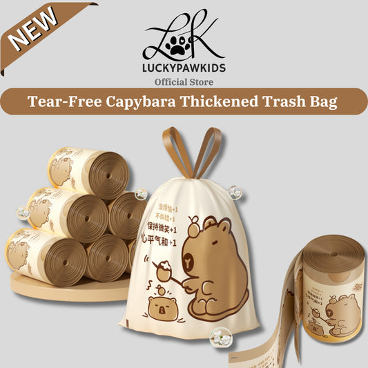 Capybara Trash Bag Tear-free Drawstring Closing Garbage Bag Thickened Home Kitchen Cleaning Handbag