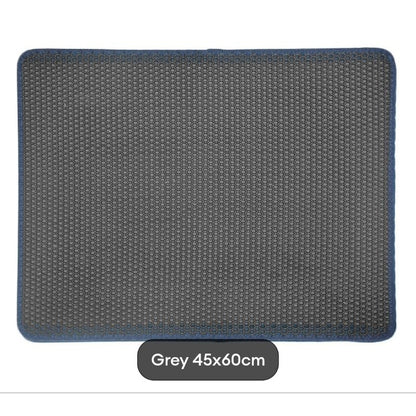 Cat Litter Mat 45x60cm Waterproof Cat Mat Anti-Splash EVA Double Layer Filter Anti-Leakage Control Litter Mat