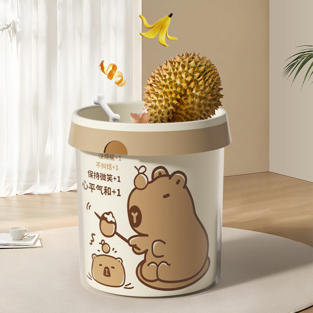 Capybara Trash Bag Tear-free Drawstring Closing Garbage Bag Thickened Home Kitchen Cleaning Handbag