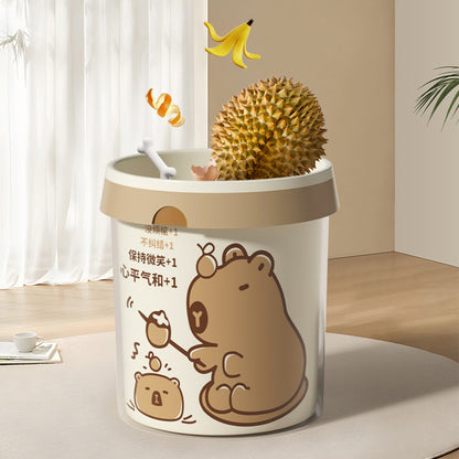 Capybara Trash Bag Tear-free Drawstring Closing Garbage Bag Thickened Home Kitchen Cleaning Handbag