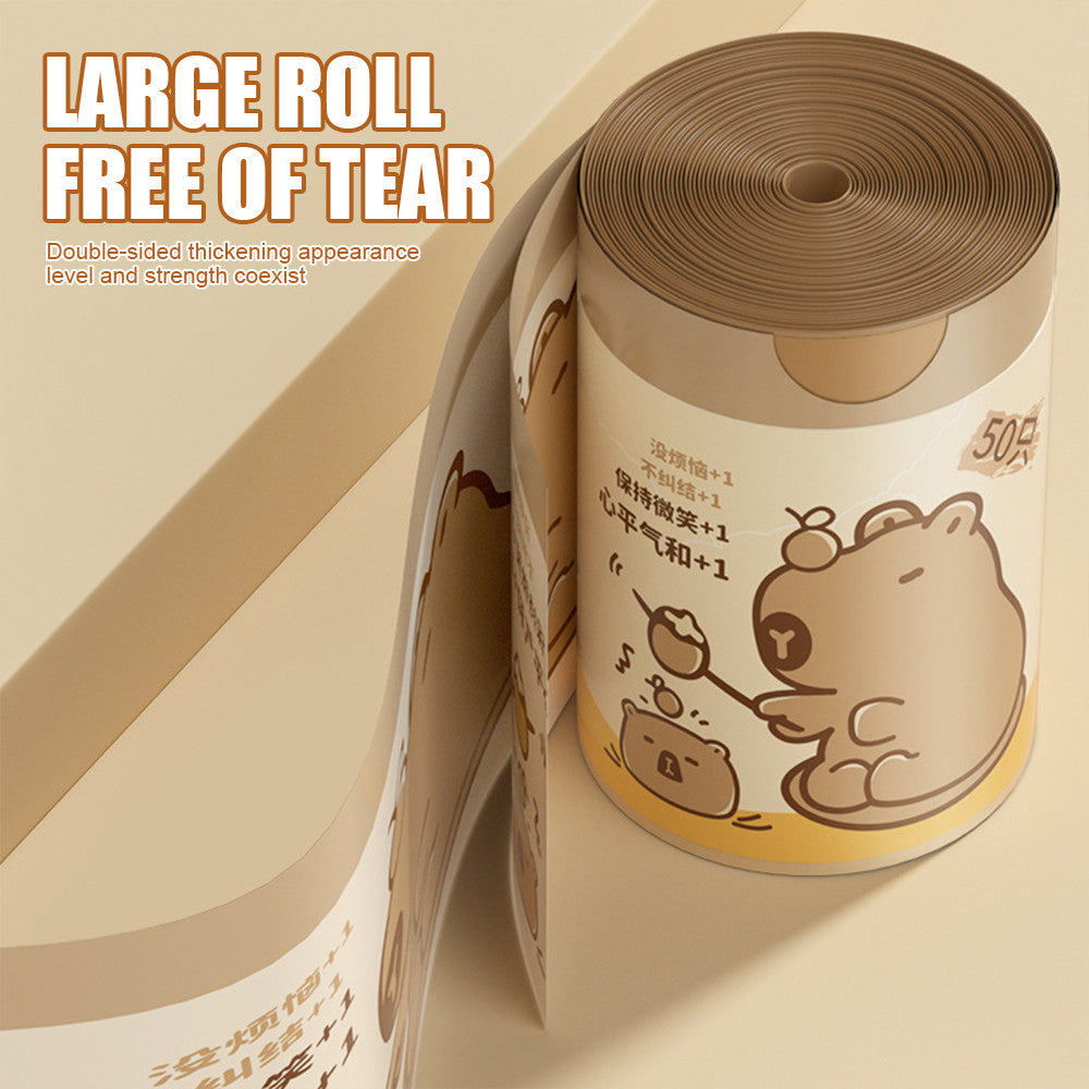 Capybara Trash Bag Tear-free Drawstring Closing Garbage Bag Thickened Home Kitchen Cleaning Handbag