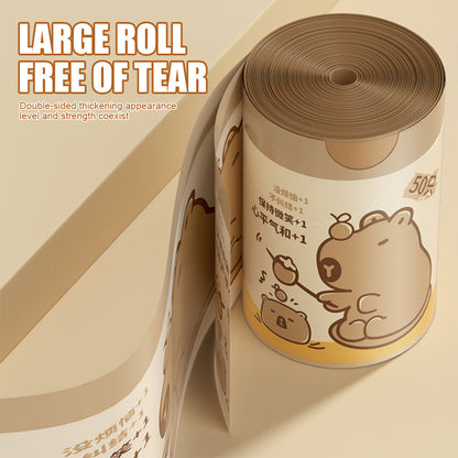 Capybara Trash Bag Tear-free Drawstring Closing Garbage Bag Thickened Home Kitchen Cleaning Handbag