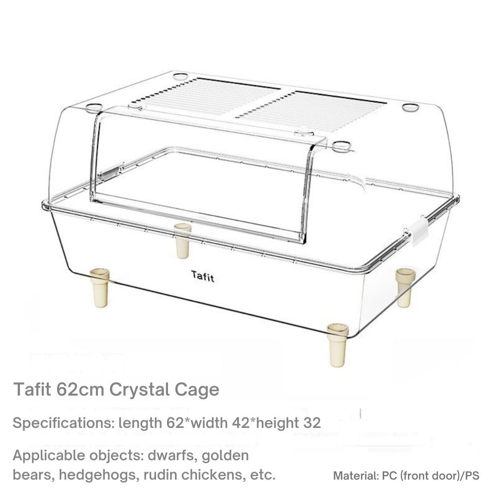 它适 Tafit Acrylic Transparent Crystal Cage For Hamster and Other Small Pets 62cm / 75cm / 88cm