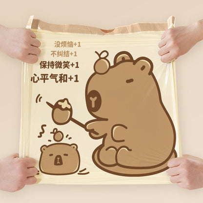 Capybara Trash Bag Tear-free Drawstring Closing Garbage Bag Thickened Home Kitchen Cleaning Handbag