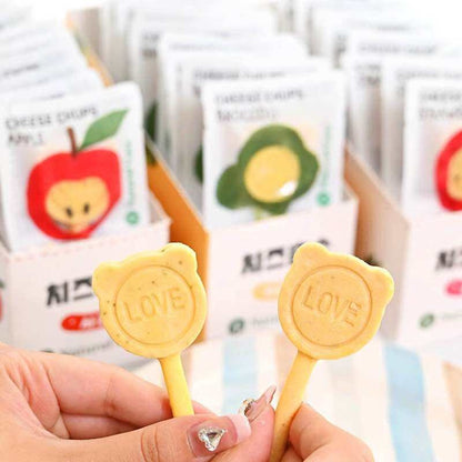 Clearance Sale / Korean Natural Core Cheese Chups / 16g / Dog Treats / Lollipop / Apple / Strawberry / Broccoli