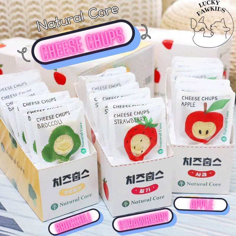 Clearance Sale / Korean Natural Core Cheese Chups / 16g / Dog Treats / Lollipop / Apple / Strawberry / Broccoli