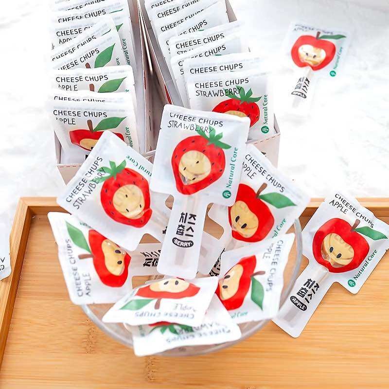 Clearance Sale / Korean Natural Core Cheese Chups / 16g / Dog Treats / Lollipop / Apple / Strawberry / Broccoli