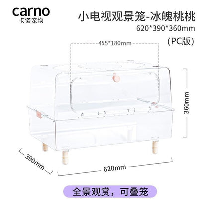 Carno Hamster Cage 62cm Pro Upgraded Version Transparent Acrylic