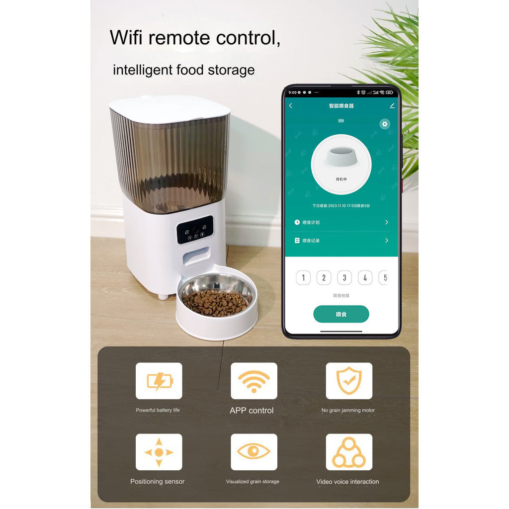 5L Smart Feeder Pet Intelligent Automatic APP WiFi Remote Voice Video Feeding Machine