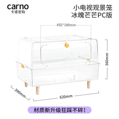 Carno Hamster Cage 62cm Pro Upgraded Version Transparent Acrylic