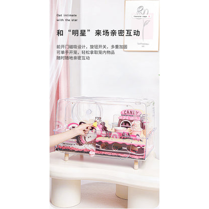 Carno Hamster Cage 62cm Pro Upgraded Version Transparent Acrylic