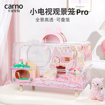 Carno Hamster Cage 62cm Pro Upgraded Version Transparent Acrylic