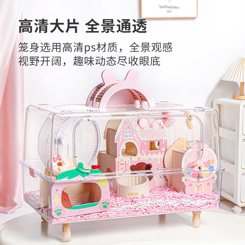 Carno Hamster Cage 62cm Pro Upgraded Version Transparent Acrylic