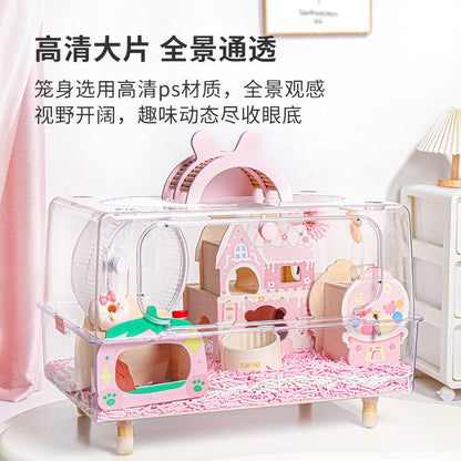 Carno Hamster Cage 62cm Pro Upgraded Version Transparent Acrylic