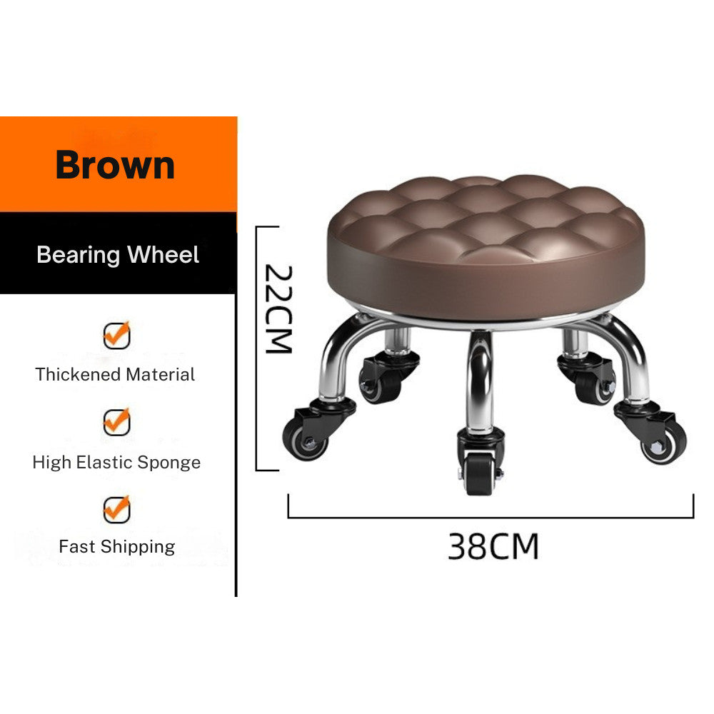 Backrest Stool With Silent Wheel 23cm Comfortable Support Stool / Round Stool