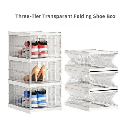 Foldable Shoe Box Transparent Display Box / Storage Box