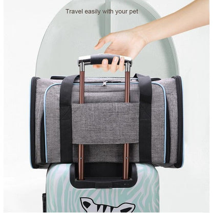 Expandable Pet Bag Portable Cat Bag With Large Capacity For Two Small Pet Bags Cat Carrier Travels Bag