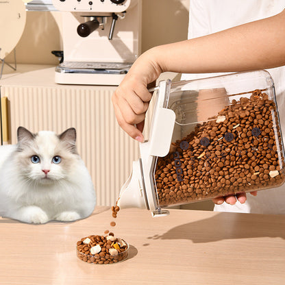Pet Food Storage Moisture-Proof Sealed Jar Grain Barrel Large Jar With Lid Transparent Fresh-Keeping Box Barrel