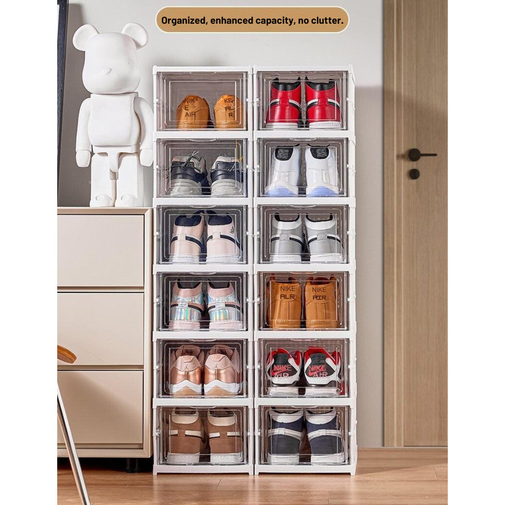 Foldable Shoe Box Transparent Display Box / Storage Box