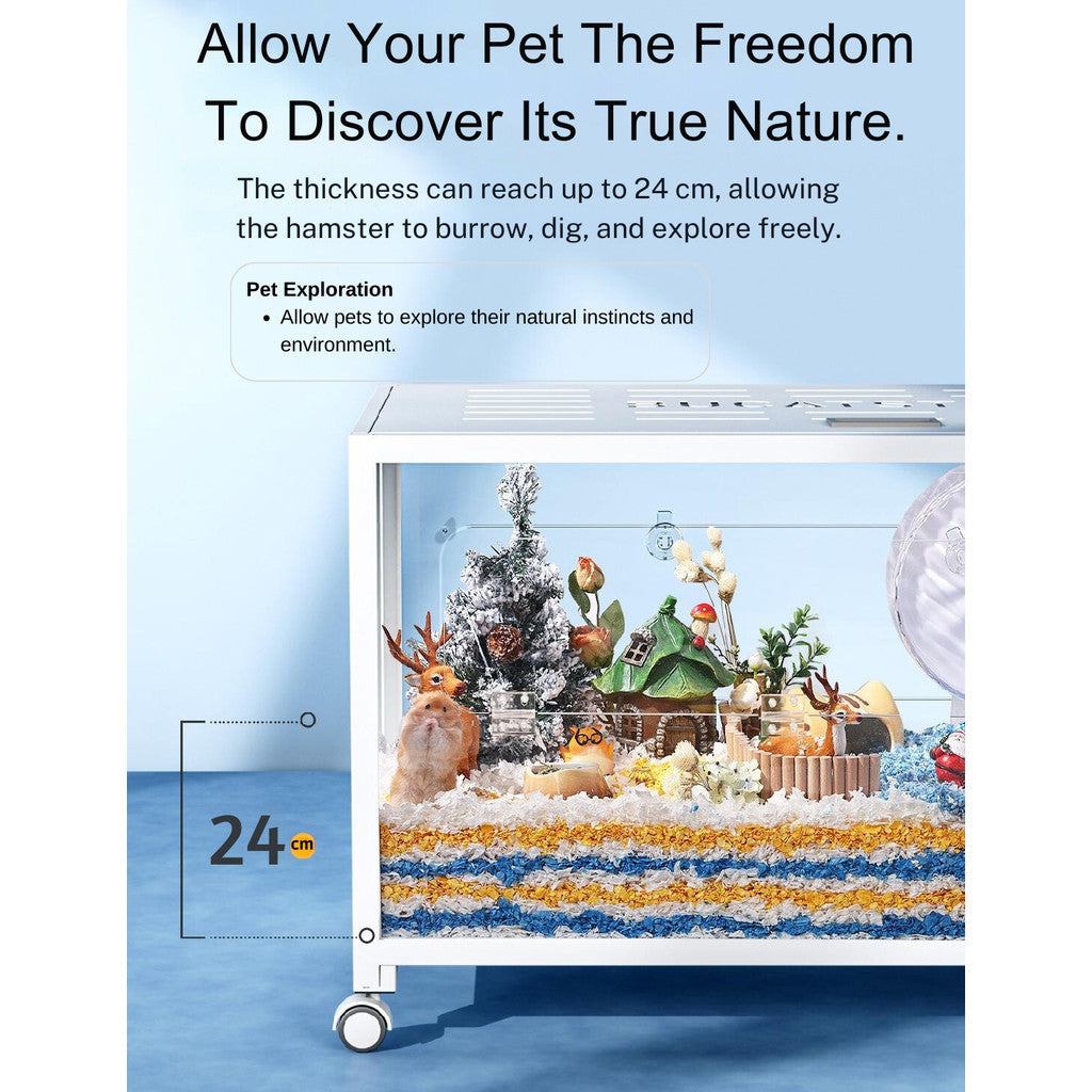 Bucatstate Hamster Cage 80cm / 100cm Stackable Design Come With Wheels