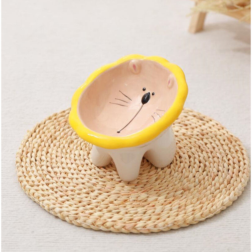 Ceramic Pet Bowl For Dog Cat With Cute Animals Design Feeders Bowls High Quality For Your Lovely Fur Kids