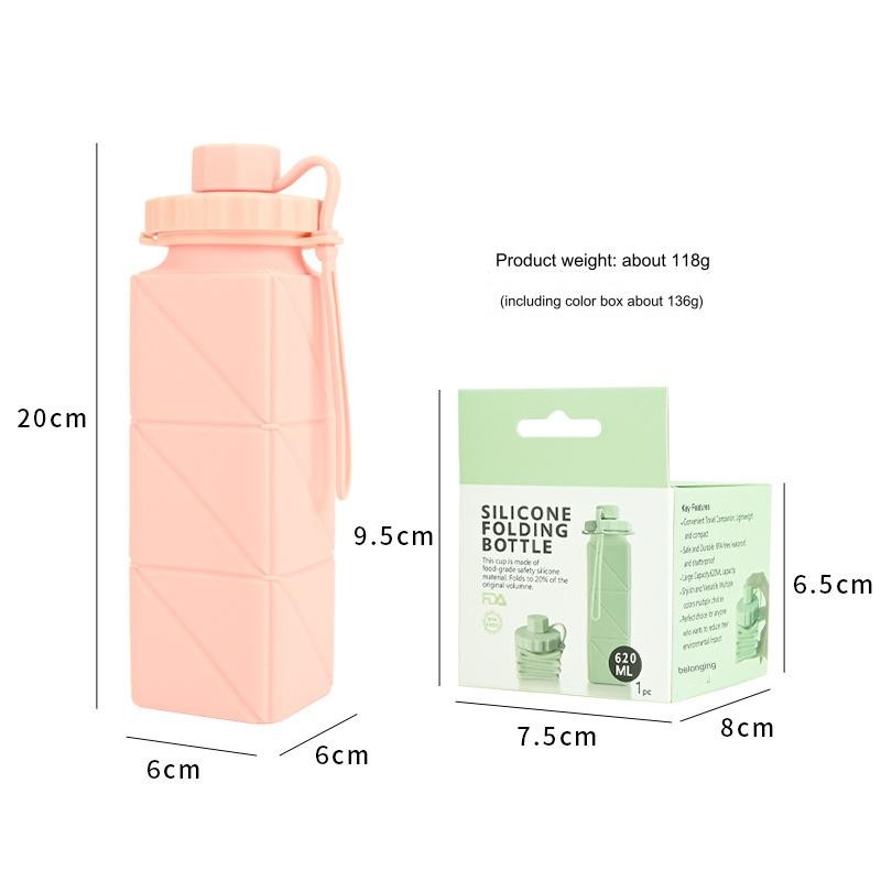 Foldable Water Bottle 350ml - 600ml Collapsible Retractable Travel Gym Sport Kids  Silicone Bottle Portable Outdoor