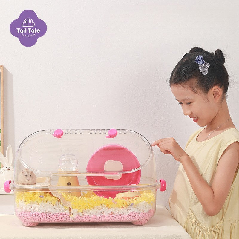 Tail Tale Hamster Crystal Cage Transparent  47*31*27cm