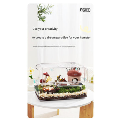 Yee Transparent Crystal Hamster Cage 50.5x30x30cm