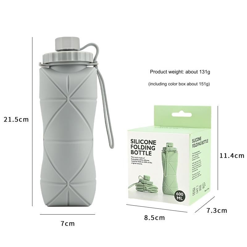 Foldable Water Bottle 350ml - 600ml Collapsible Retractable Travel Gym Sport Kids  Silicone Bottle Portable Outdoor