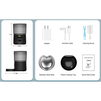 Automatic Pet Cat, Dog Feeder 4L Tuya APP Remote WIFI Smart Pet Feeder Distribution Does Not Get Food Stuck