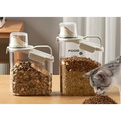 Pet Food Storage Moisture-Proof Sealed Jar Grain Barrel Large Jar With Lid Transparent Fresh-Keeping Box Barrel