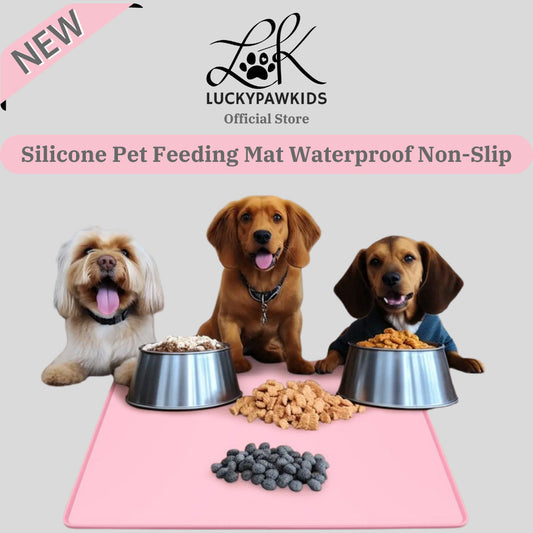 Silicone Pet Feeding Mat For Dog Cat Waterproof Non-Slip Bowl Mat Pet Feeding Placemat Easy Washing Luckypawkids