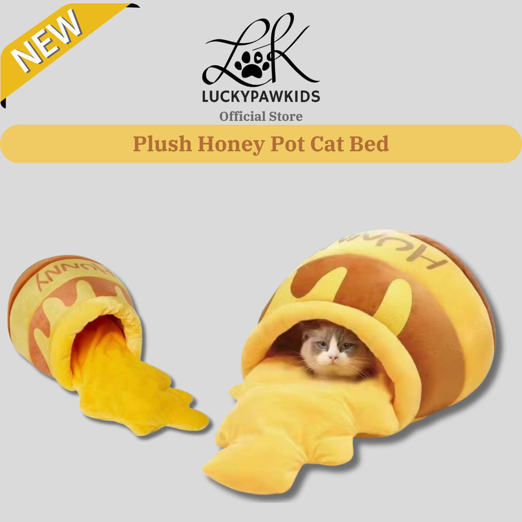 Plush Honey Pot Cat Bed