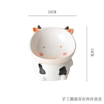 Ceramic Pet Bowl For Dog Cat With Cute Animals Design Feeders Bowls High Quality For Your Lovely Fur Kids