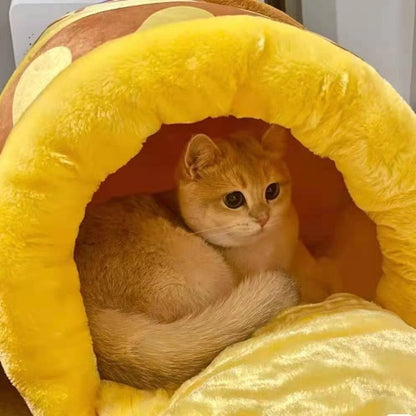 Plush Honey Pot Cat Bed