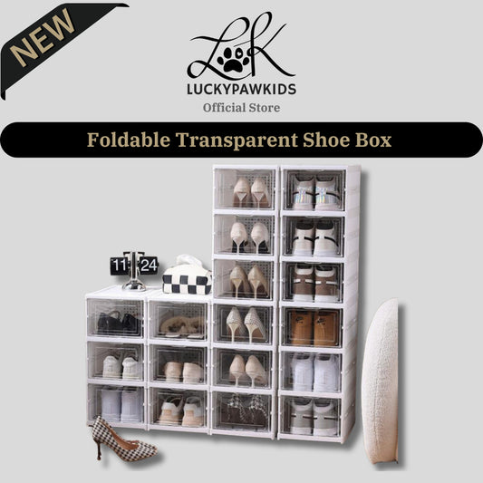 Foldable Shoe Box Transparent Display Box / Storage Box