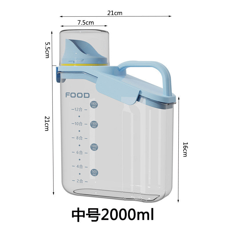 Pet Food Storage Moisture-Proof Sealed Jar Grain Barrel Large Jar With Lid Transparent Fresh-Keeping Box Barrel