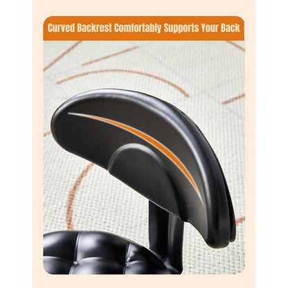 Backrest Stool With Silent Wheel 23cm Comfortable Support Stool / Round Stool