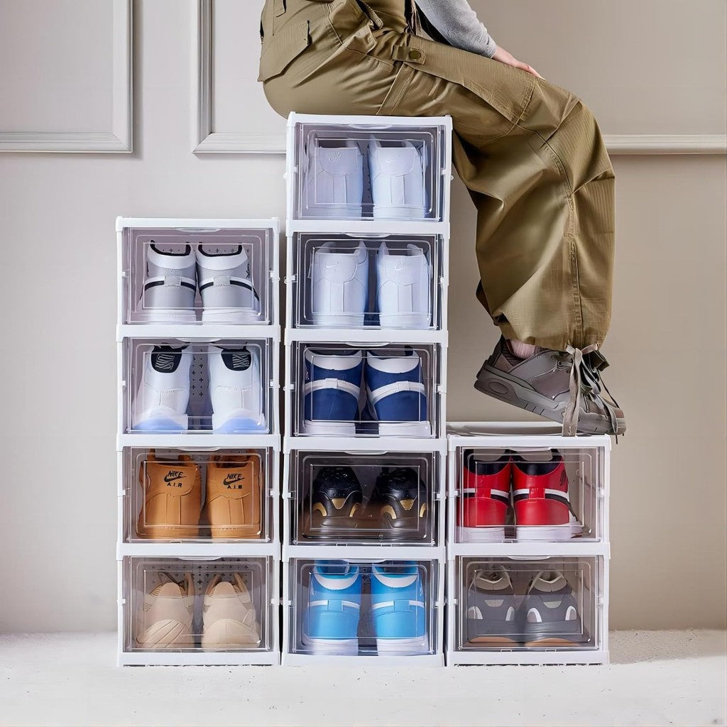 Foldable Shoe Box Transparent Display Box / Storage Box