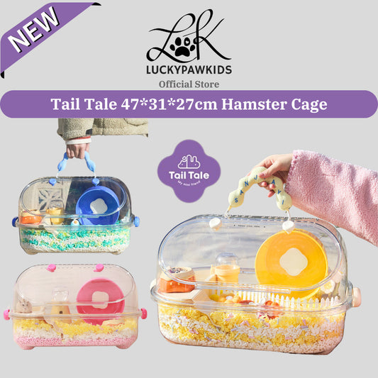 Tail Tale Hamster Crystal Cage Transparent  47*31*27cm