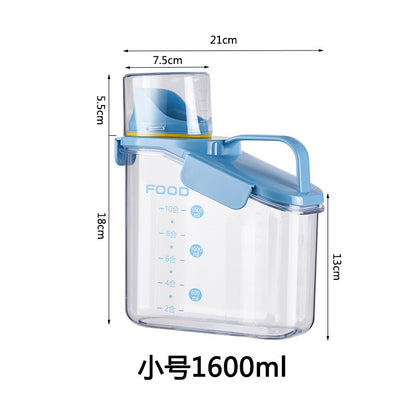 Pet Food Storage Moisture-Proof Sealed Jar Grain Barrel Large Jar With Lid Transparent Fresh-Keeping Box Barrel